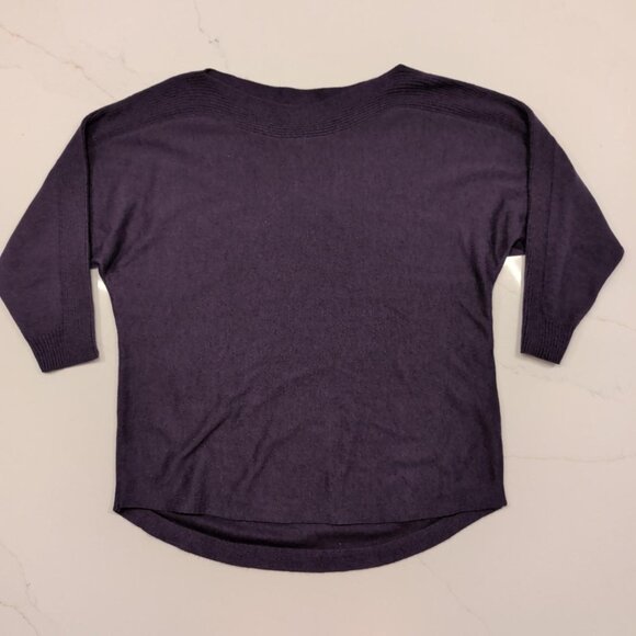 Chico's Cashmere Blend Sz 0 S Sweater Solid Rust Purple Women's Ribbed Pullover - Picture 3 of 10